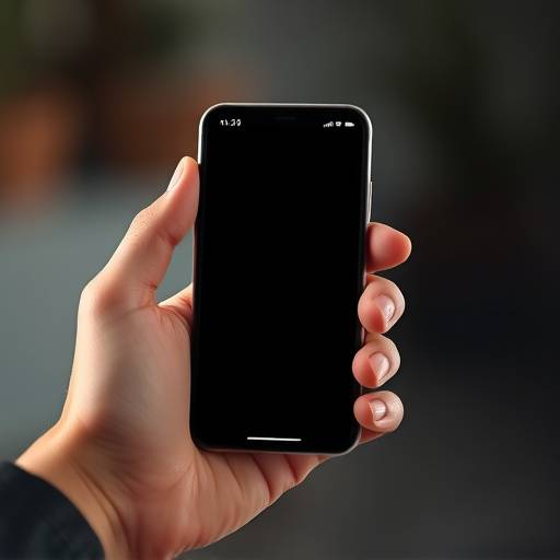 A hand holding a smartphone displaying a mobile app design