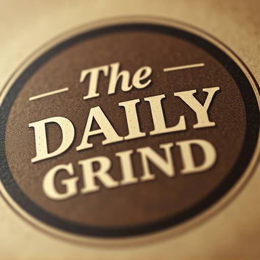 Close-up of a newly designed logo for 'The Daily Grind' coffee shop, showcasing modern typography and earthy tones.