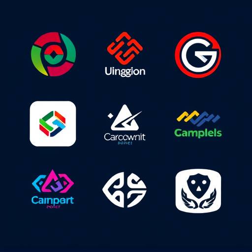 Graphic design elements, showcasing logos, typography and color palettes