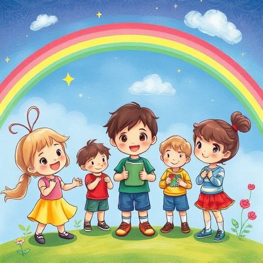 Illustration work for a children's book, featuring colorful and engaging characters.