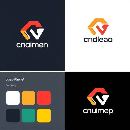 Image showcasing a creative branding concept with a logo design and brand color palette.