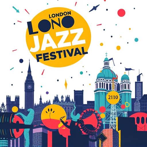 Promotional material design for a London Jazz festival, showing the event poster.