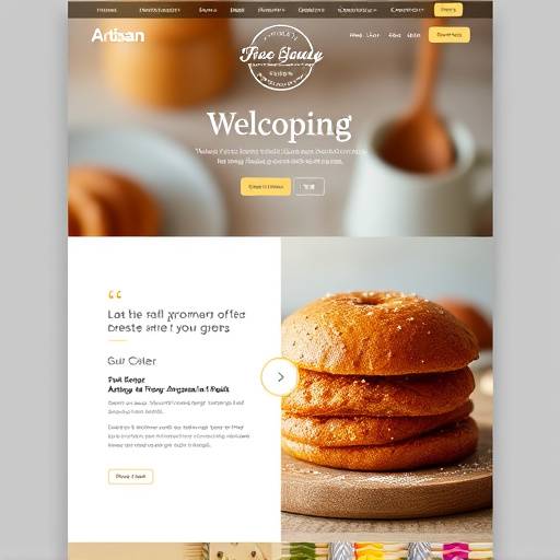 Website design for a local artisan bakery, showing a clean and appealing layout.